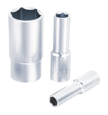Cheie tubulara lunga BAEE1618 TOPTUL, antrenor patrat 1/2 inch, profil hexagonal, deschidere cheie 18 mm, crom vanadiu