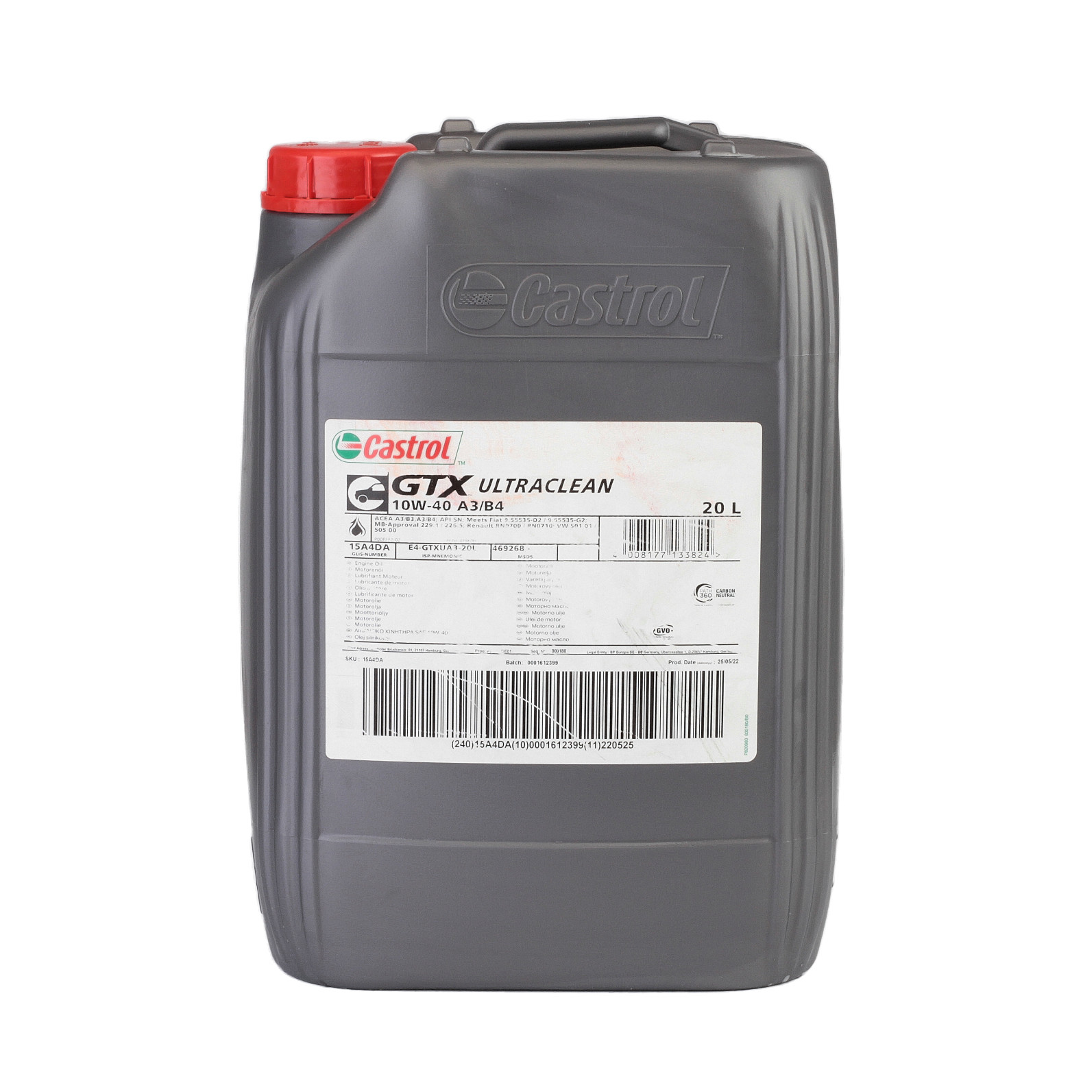 Ulei motor GTX Ultraclean 10W40 20L pentru Fiat, Mercedes, MB, VW