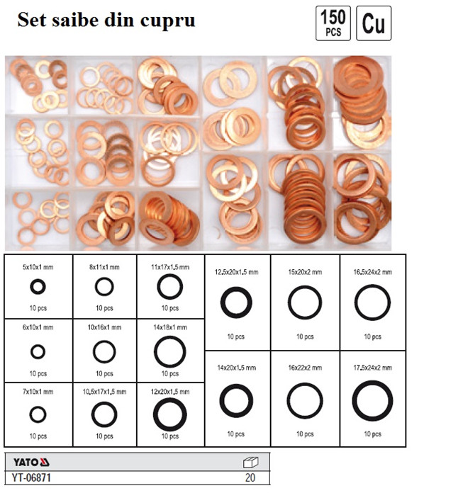 Set 150 piese saibe din cupru