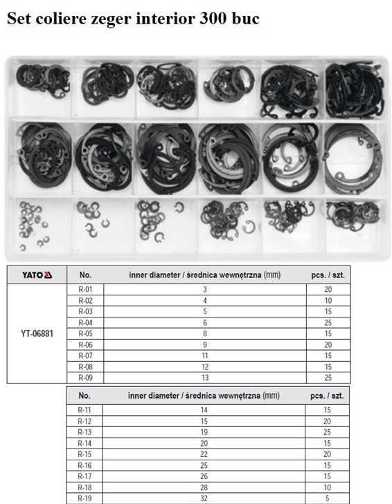Set coliere zeger interior 300 bucăți