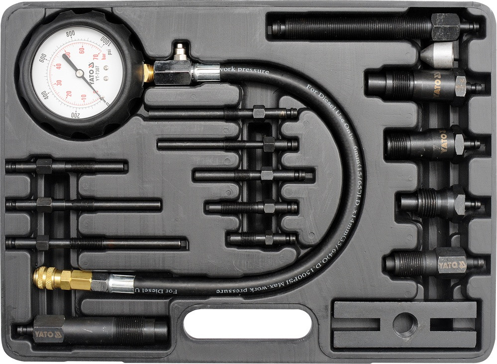 Tester de compresie pentru motor Diesel, set 16 piese