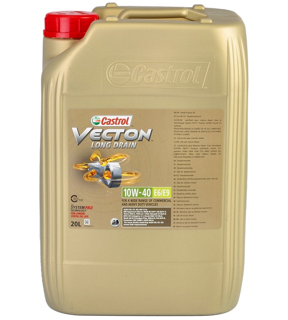 Ulei CASTROL VECTON Long Drain 10W40 E6/E9 15B347, volum 20 litri, sintetic pentru motor camion Iveco, MB, MAN, Volvo