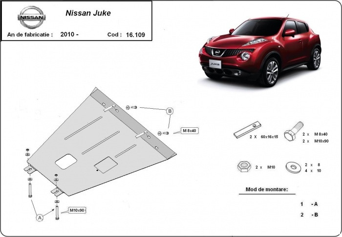 Scut motor metalic, cutie de viteză pentru Nissan Juke 2010-