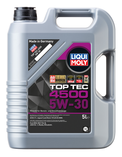Ulei motor Top Tec 4500 5W30 2318, ACEA C1-08, volum 5 litri, sintetic pentru Ford, Jaguar, Mitsubishi, Mazda - LIQUI MOLY