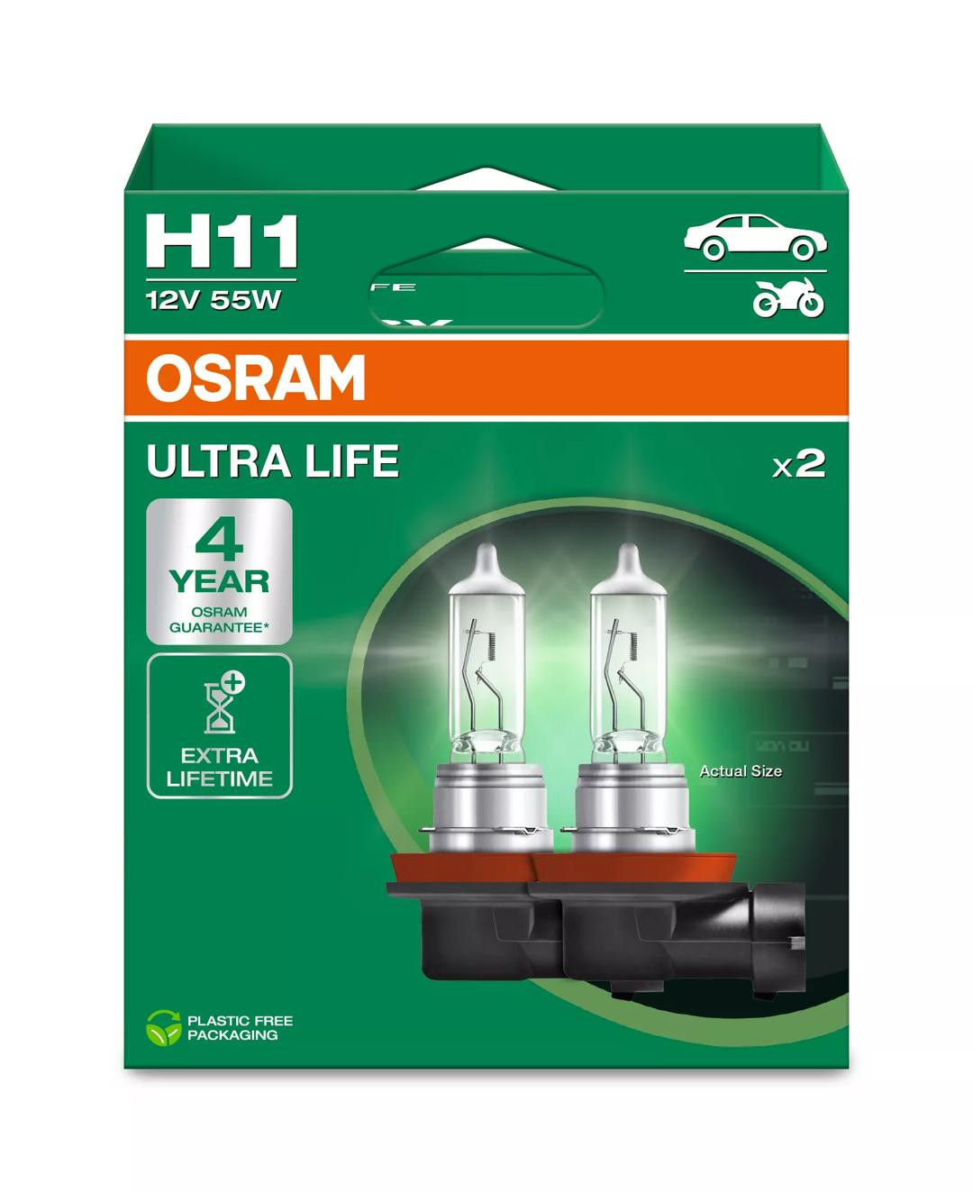 Bec Osram Ultra Life Halogen H11 | 12V - PGJ19-2 - Set 2 buc