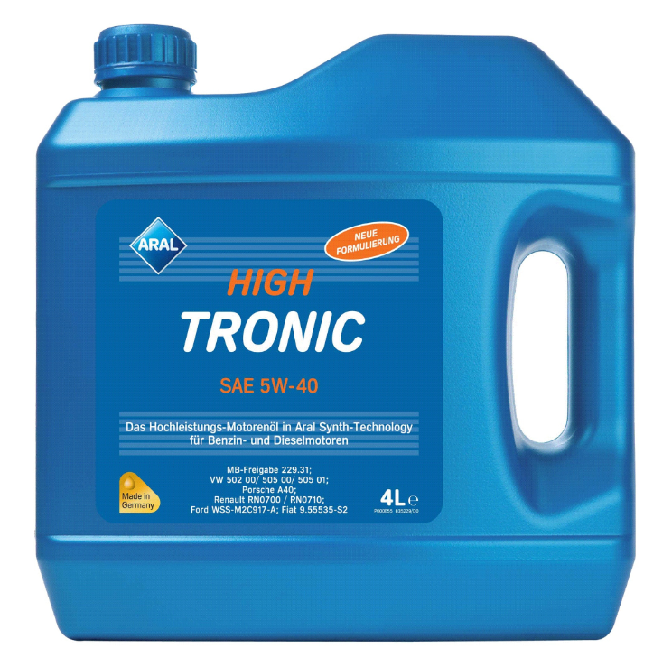 Ulei ARAL HighTronic 5W40 154FE7, volum 4 litri, sintetic pentru Fiat, Renault, MB, Porsche...