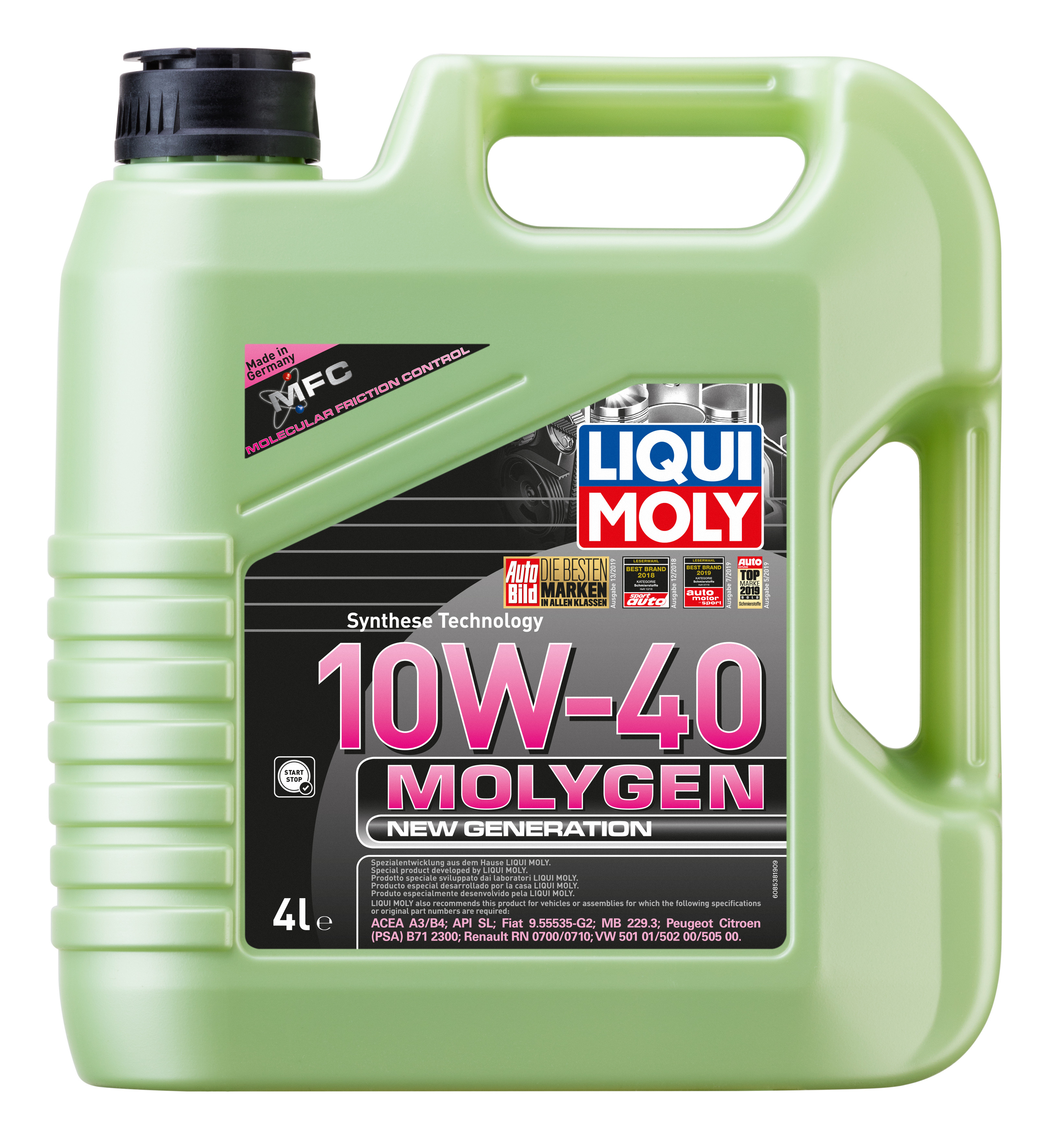 Ulei Liqui Moly Molygen New Generation 10W40 (8538) 4L pentru Fiat, Citroen, Renault, Peugeot...