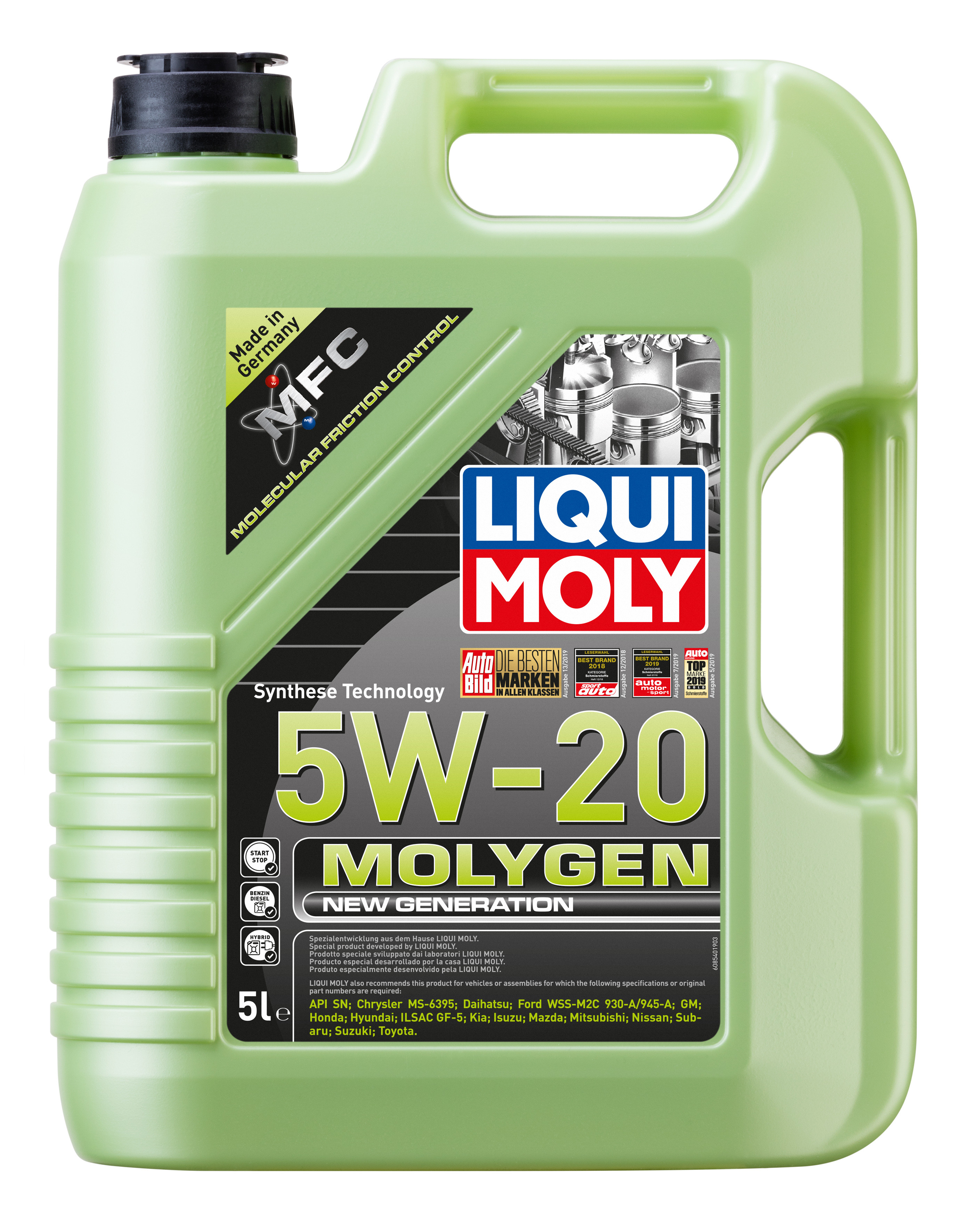 Ulei Liqui Moly Molygen New Generation 5W20 (8540) 5L pentru Subaru, Nissan, Mazda, Kia...