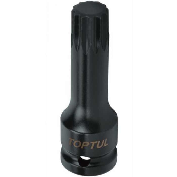 Cheie de impact TOPTUL KADB1618L, prindere patrat 1/2 inch, profil stea, deschidere cheie M18, lungime 77 mm, crom molibden