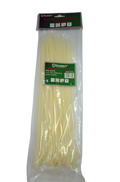 Colier 4.8x380 Alb 100 buc, plastic