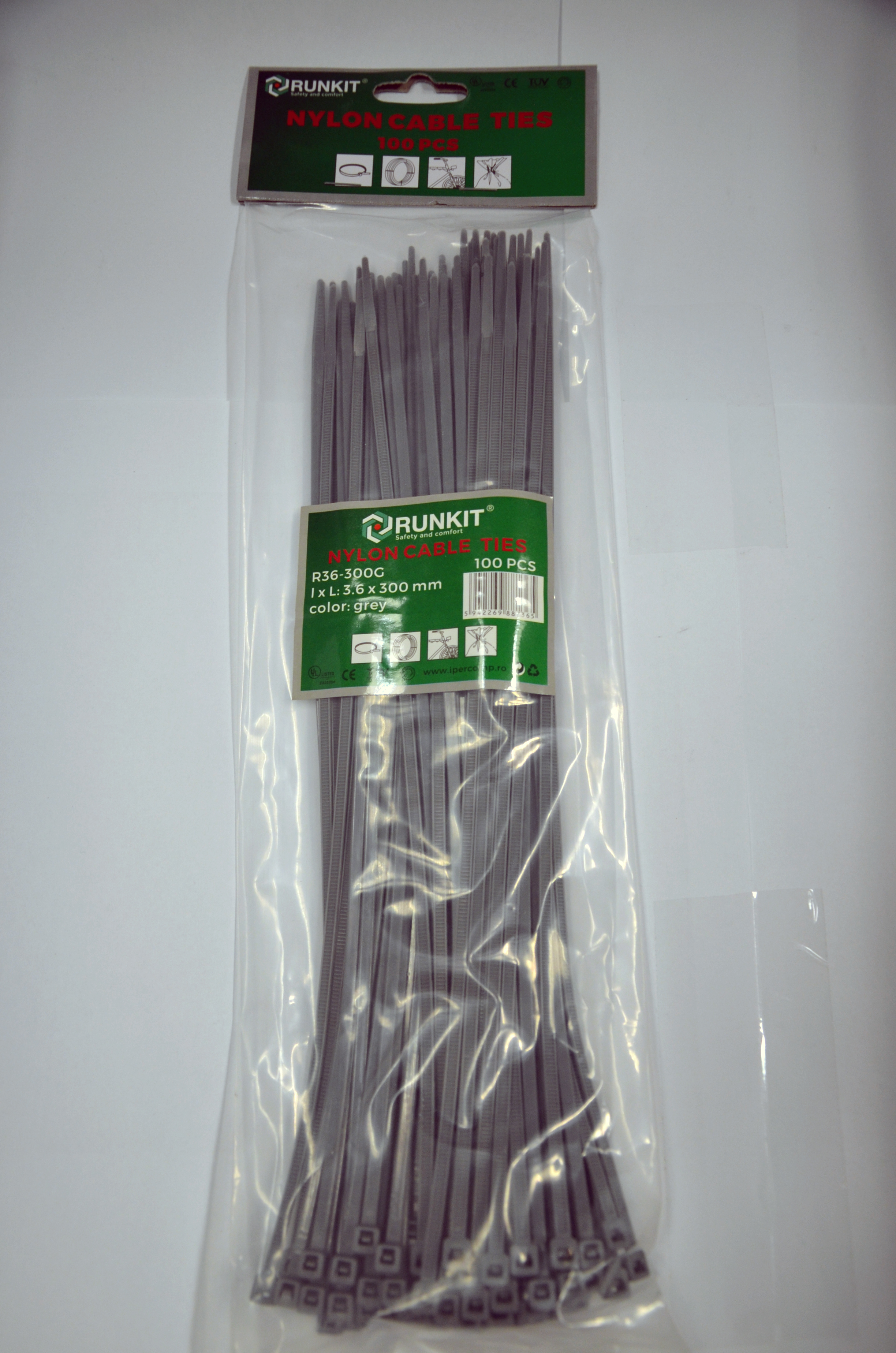 Colier Gri plastic 4.8x430 100 buc