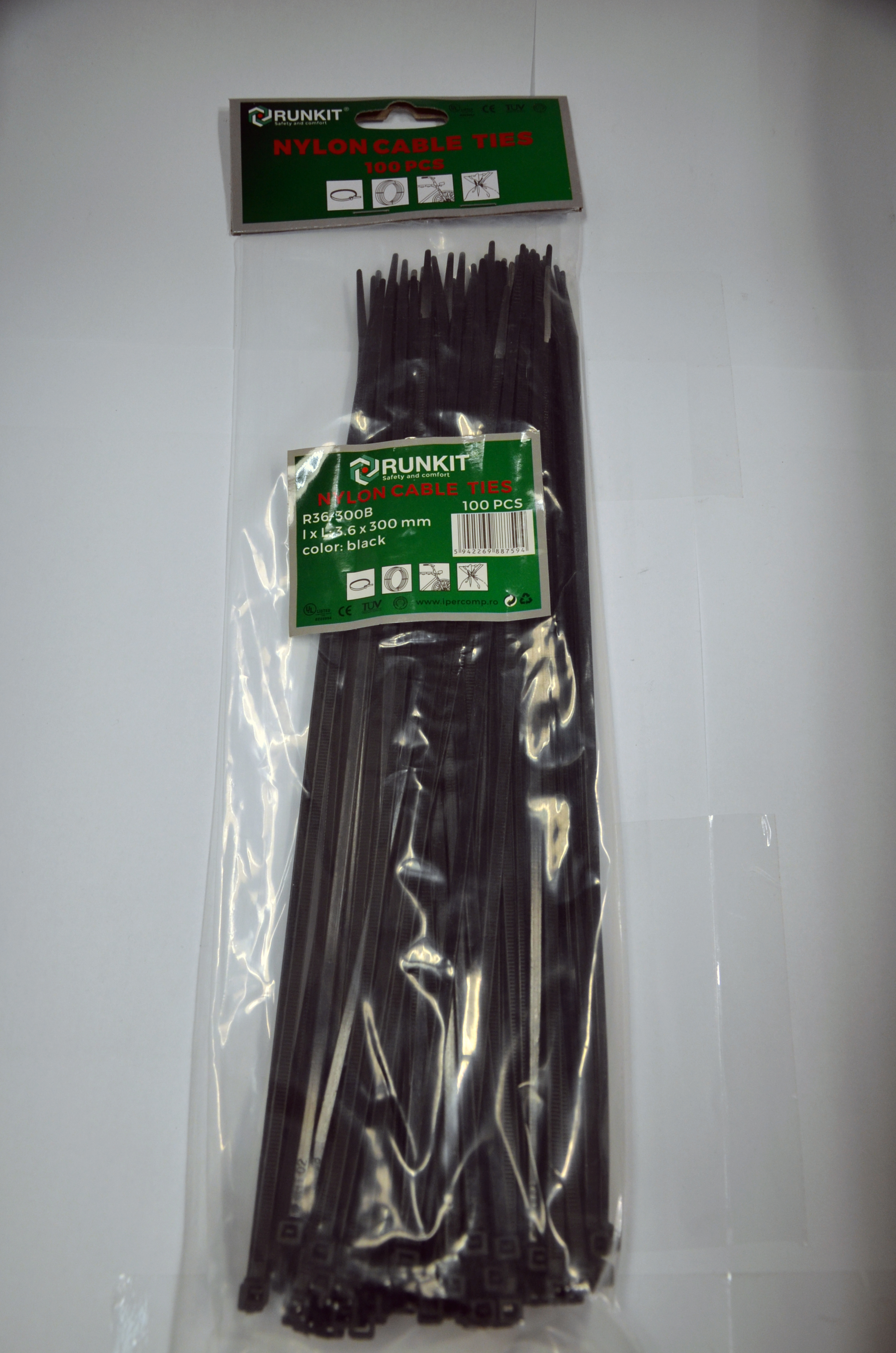 Colier 4.8x200Negru plastic 100 buc