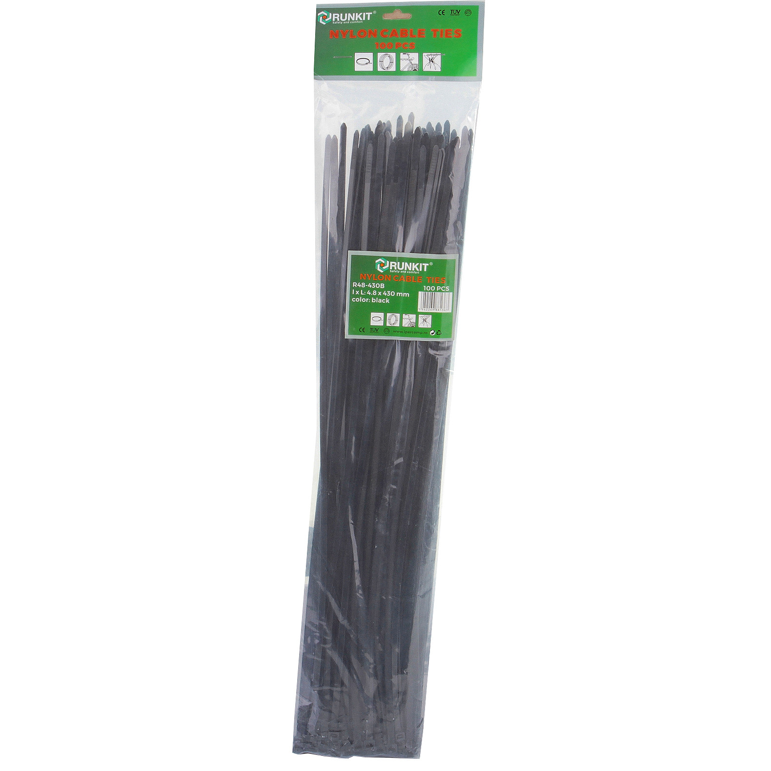 Colier 4.8x430 Negru 100 buc plastic