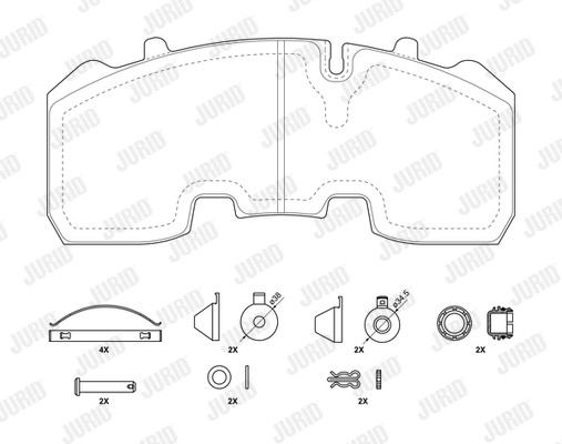 Set placute frana spate pentru MAN, IVECO Jurid