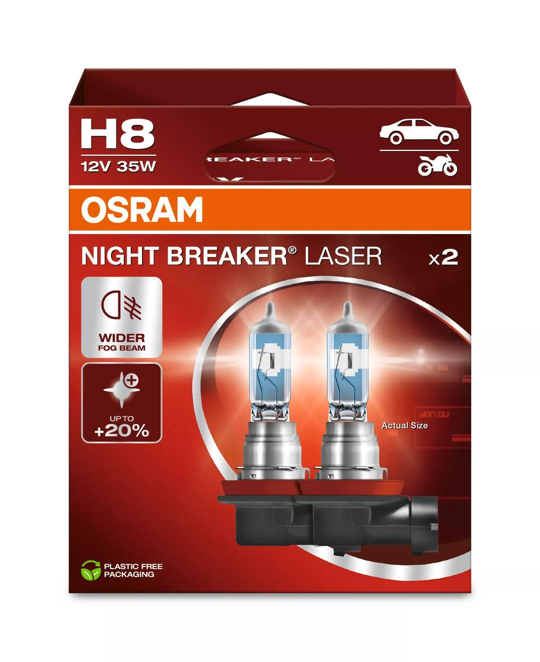 Bec Osram Night Breaker Laser Next Generation H8 12V 35W PGJ19-1 Set de 2 bucăți