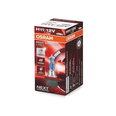 Bec H11 far faza lunga 12 V, 55 W Night Breaker Laser Nextgen +150, OSRAM 64211NL