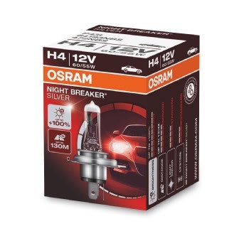 Bec 12 V, H4 60/55 W Night Breaker Silver +100, 64193NBS OSRAM