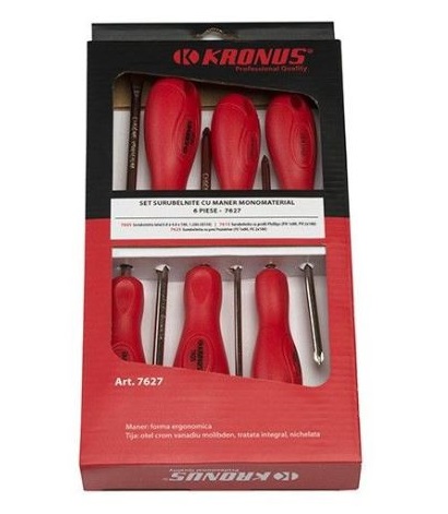 Set șurubelnițe UNIOR 622109, profil 2 x drept, 2 x pozidrive, 2 x phillips, mâner monomaterial