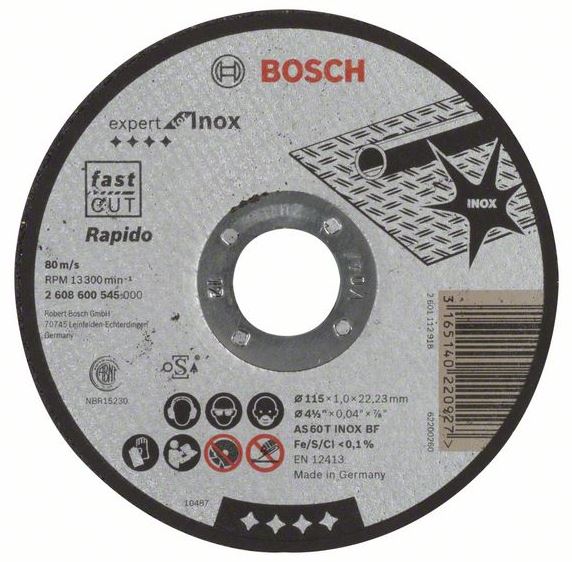 Disc Expert for Inox - Rapido de tăiere drept