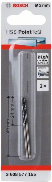 Burghiu HSS PointTeQ spiral de 2,0 mm