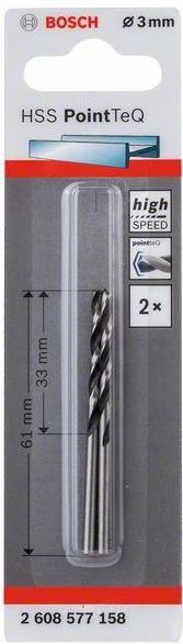 Burghiu HSS PointTeQ spiral de 3,0 mm