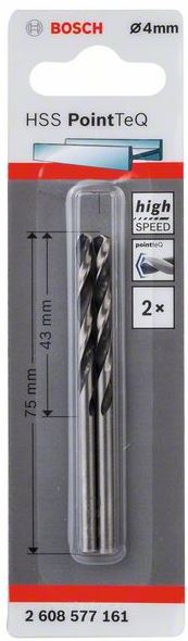 Burghiu HSS PointTeQ spiral de 4,0 mm