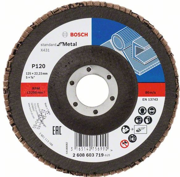 Disc de şlefuire evantai X431, Standard pentru Metal G60