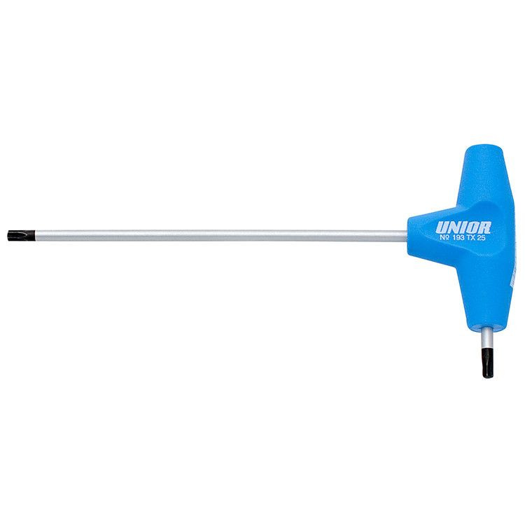 Cheie inbus UNIOR 607179 cu maner tip T, profil Torx TX27, lungime activa 150x20 mm, tija crom vanadiu, maner polipropilena