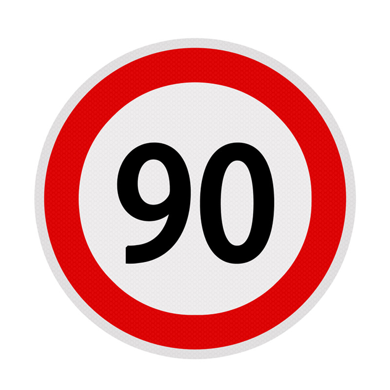 Autocolant 90 km/h - limita viteza
