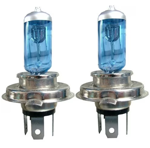 Set 2 becuri auto pentru far faza lunga CARPRISS, model 70721056, H4, 12V, 60/55W, P43t, imitatie xenon, +30 intensitate luminoasa