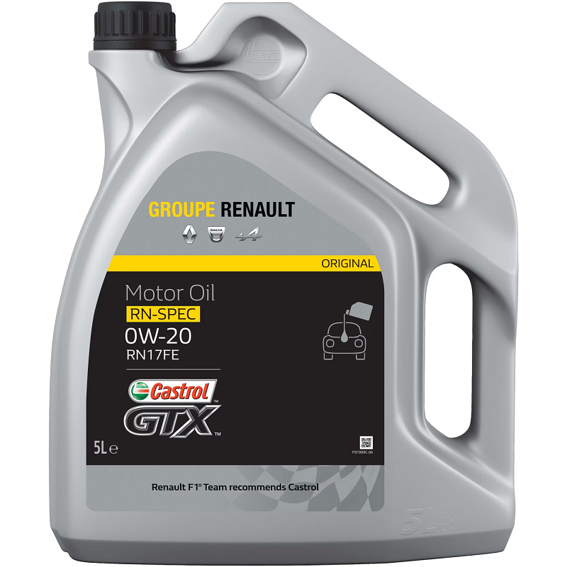Ulei RENAULT-CASTROL GTX RN17FE 0W20 7711943674, volum 5 litri, pentru motoare benzina si diesel