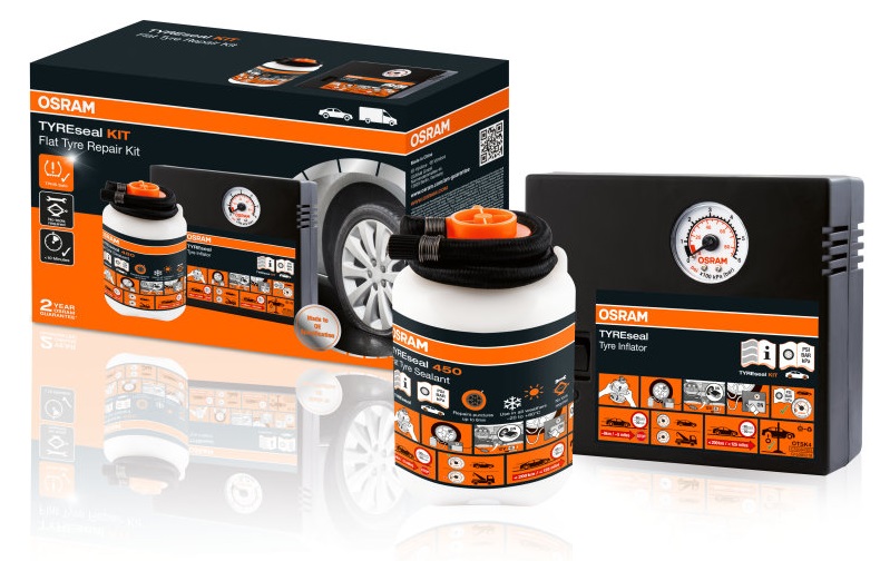 Kit pentru reparatii anvelope OSRAM TYRESEAL OTSK4, compresor 6.5 bar, spray reparatii anvelope