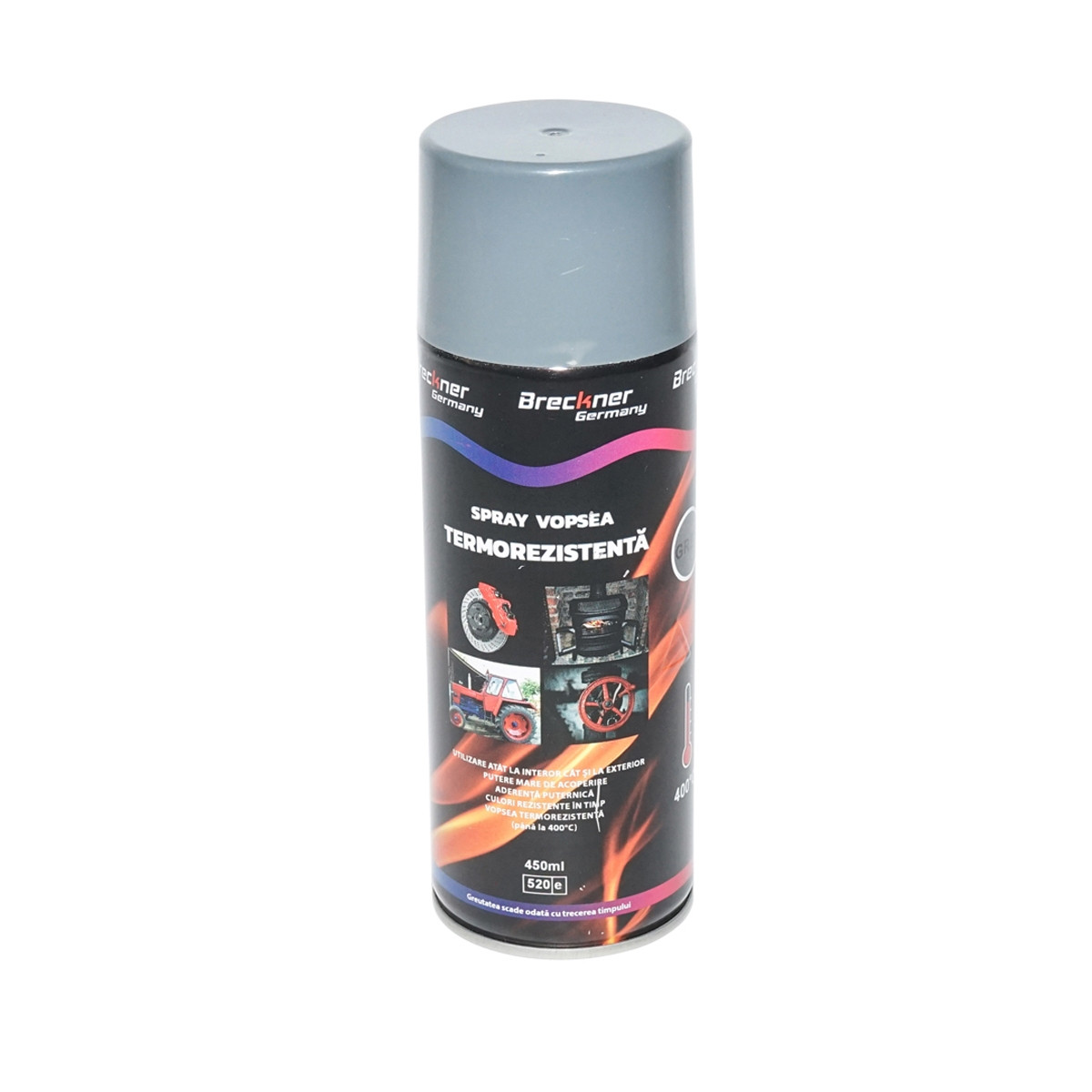 Spray Breckner Germany vopsea acrilic termorezistent la 400 grade gri 450ml
