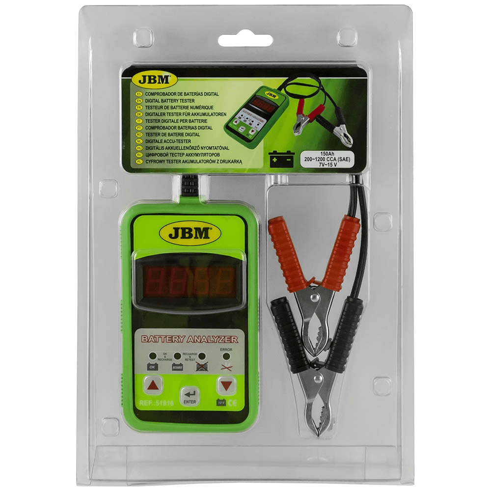 Tester JBM 51816 pentru baterie digitală, 12 V, 150 Ah