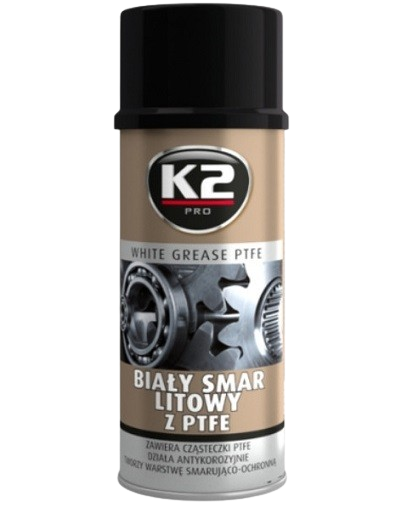 Spray W121 lubrifiant vaselina alba cu teflon K2 WHITE GREASE PTFE, 400 ml