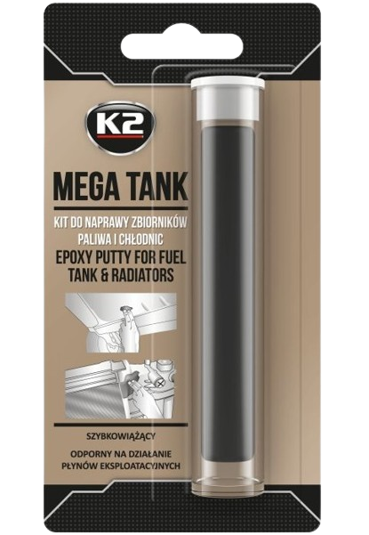 Adeziv K2 Mega Tank B167, tip plastelină, pentru reparații rezervoare auto, 28 grame