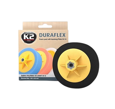 Disc K2 DURAFLEX FOAM BLACK L644, velcro pentru șlefuire, prindere M14, viteză maximă 2500 rpm, negru