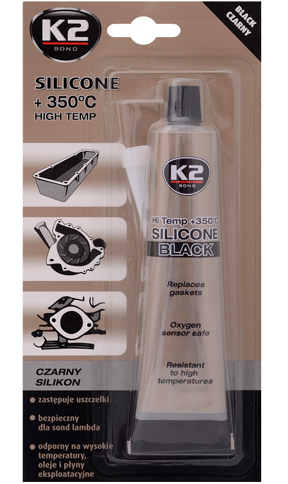 Silicon pentru garnituri K2, SILICONE B210, temperatura maxima 350 Celsius, negru, 85 ml