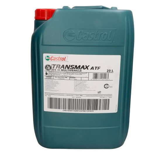 Ulei CASTROL TRANSMAX ATF DX III MULTIVEHICLE 15D66F, volum 20 litri, semi sintetic pentru transmisie automată, MB, Ford, MAN, Volvo