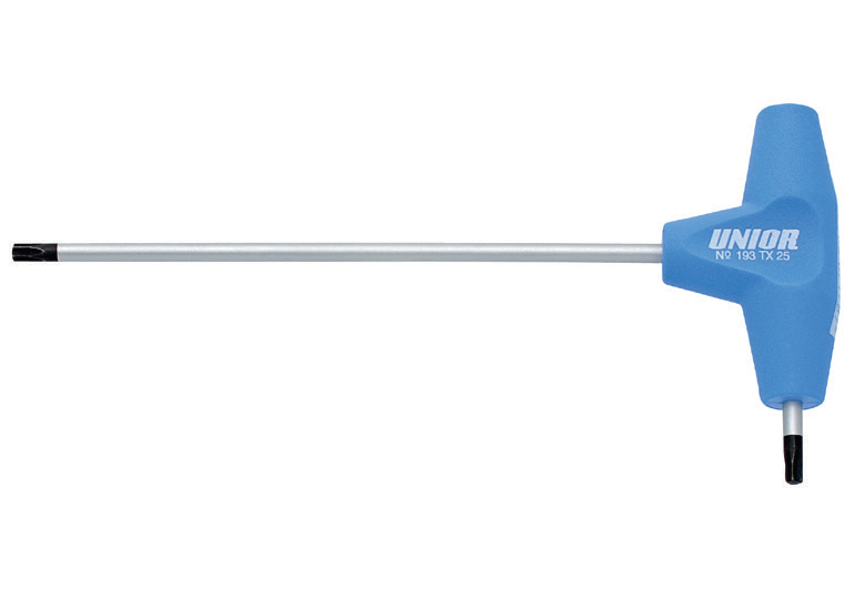 Cheie inbus cu maner tip T UNIOR 607175, profil Torx TX10, lungime activa 125x15 mm, tija din crom vanadiu, maner din polipropilena