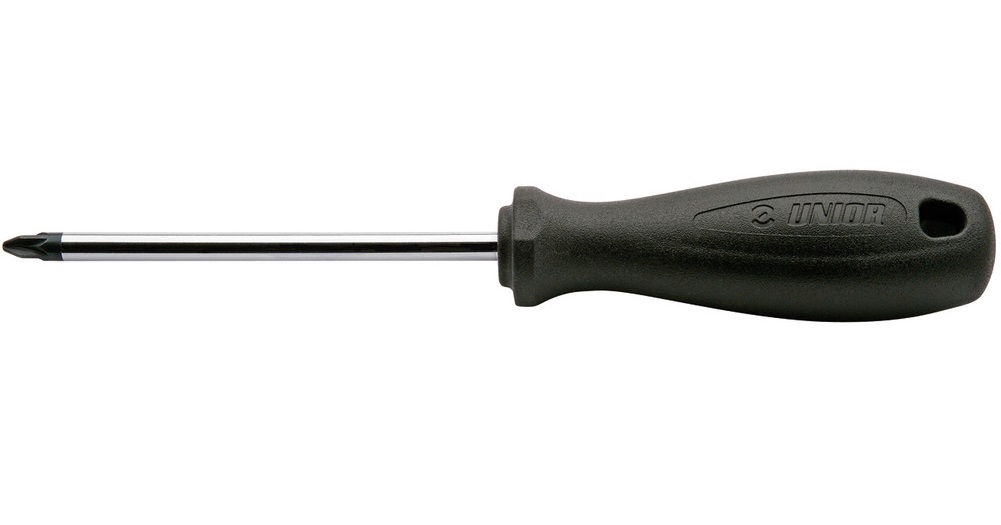 Surubelnita UNIOR 616395, profil pozidrive, deschidere PZ2, dimensiuni 2x100 mm, tija otel vanadiu, varf brunat, maner ergonomic