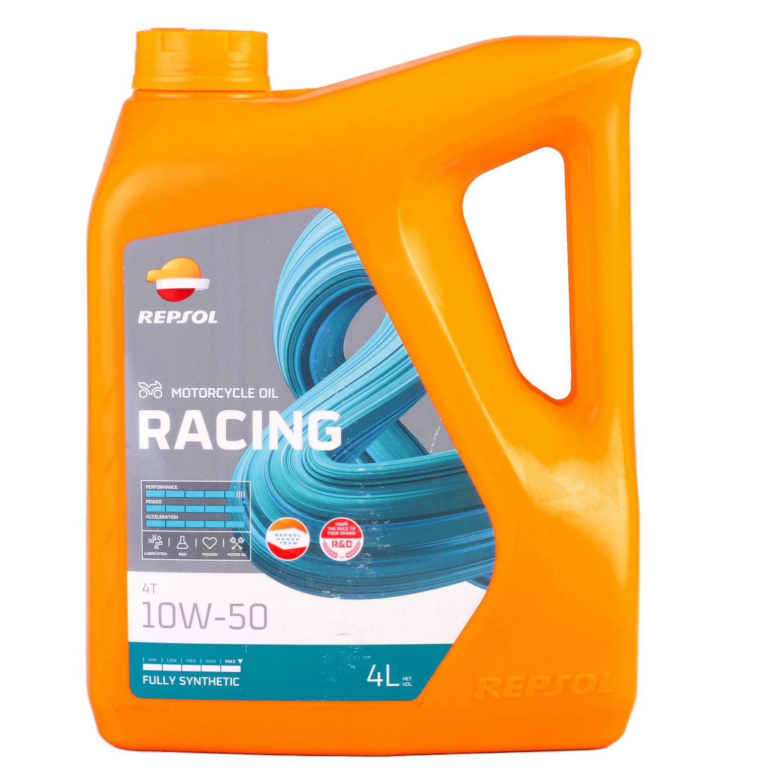 Ulei REPSOL MOTO RACING 4T RPP2000NGB, motocicleta, vâscozitate 10W50, volum 4 litri, Jaso T 903 - 2006MA2 SJ, sintetic