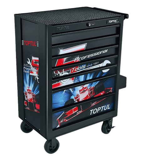 Cărucior TOPTUL TCAQ0707 mobil pentru scule cu 7 sertare, 688x459x849 mm, capacitate încărcare 540 kg