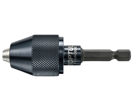 Mandrina FTHA0806 rapida cu 3 falci TOPTUL, tija hex 1/4 inch, lungime prindere 9.5 mm EU, prindere 0.5 - 6.35 mm, lungime 75 mm