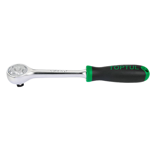 Antrenor TOPTUL CJFM1220, clichet reversibil, eliberare rapidă, 72 de dinți, pătrat 3/8 inch, lungime 200 mm, finisaj satinat