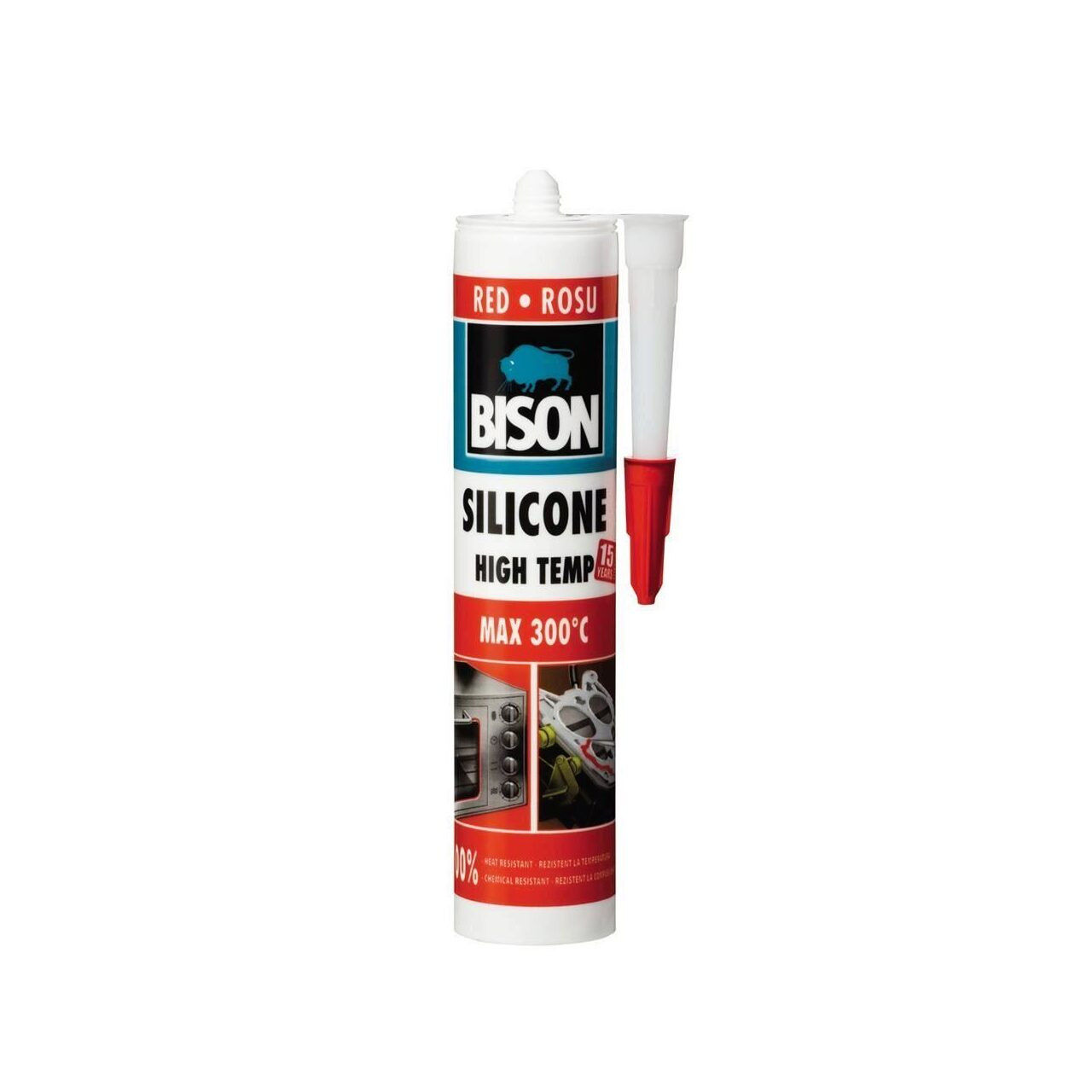 Silicon BISON High Temp rezistent la temperaturi ridicate, roșu, 280ml