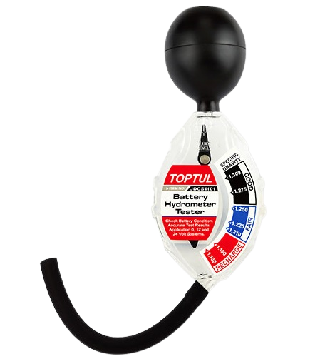 Tester pentru hidrometru baterii auto TOPTUL JDCS1101, pentru acumulatori 6, 12 și 24 V, din plastic