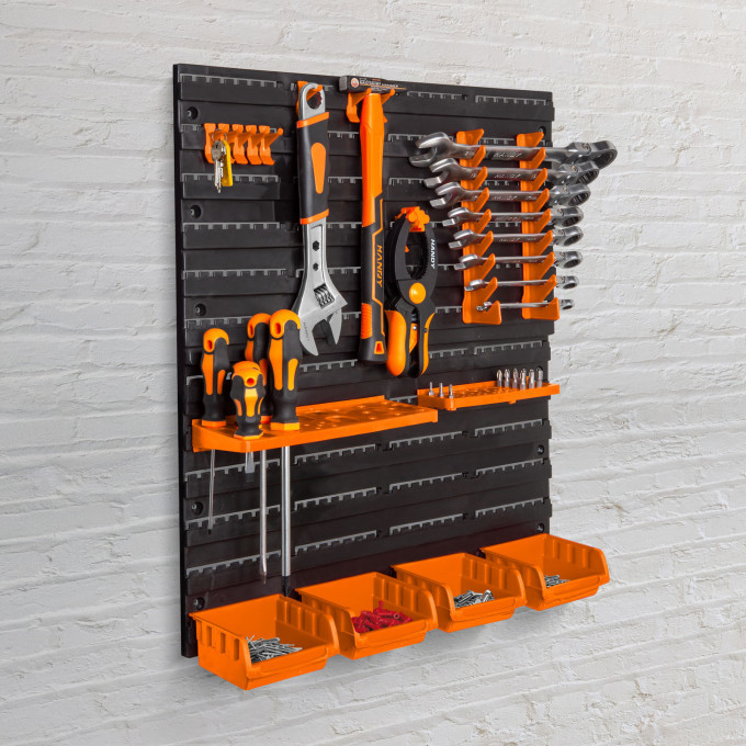 Organizator de perete, suport pentru depozitare scule - 2 plăci - 475 x 272 x 115 mm