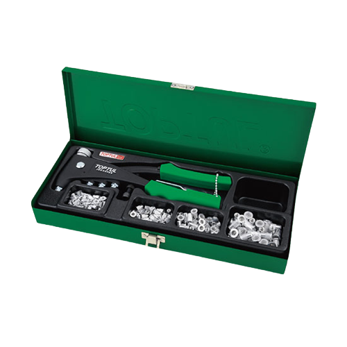 Set TOPTUL GAAD0102 profesional nituire, clește pentru nituit, nituri aluminiu M3x0.5, M4x0.7, M5x0.8, M6x1.0, cutie metalică