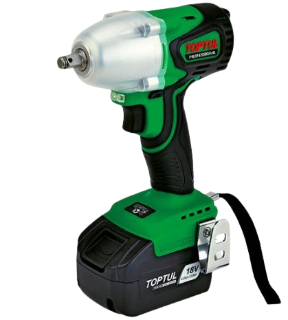 Masina TOPTUL KPA1639 de insurubat cu impact cu acumulator, cuplu maxim 385 Nm, 2760 rpm, 3500 bpm, 1 x acumulator Li-Ion 18V